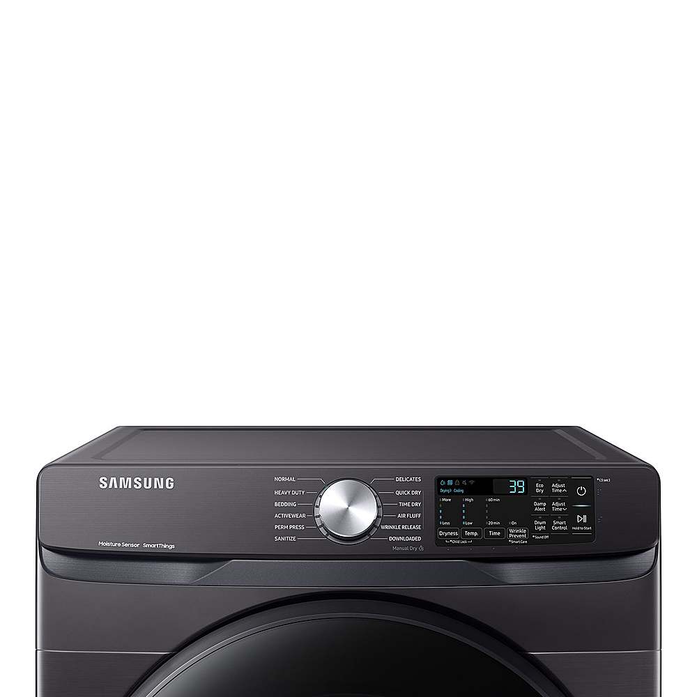 Alt View 11. Samsung - Open Box 7.5 Cu. Ft. Stackable Smart Gas Dryer with Sensor Dry - Brushed Black.