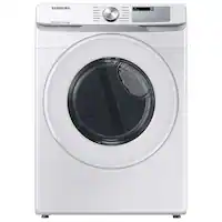 Samsung - Open Box 7.5 Cu. Ft. Stackable Smart Electric Dryer with Sensor Dry - White - Front_Zoom