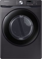 Samsung - Open Box 7.5 Cu. Ft. Stackable Gas Dryer with Sensor Dry - Black Stainless Steel - Front_Zoom