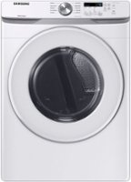 Samsung - Open Box 7.5 Cu. Ft. Stackable Electric Dryer with Long Vent Drying - White - Front_Zoom