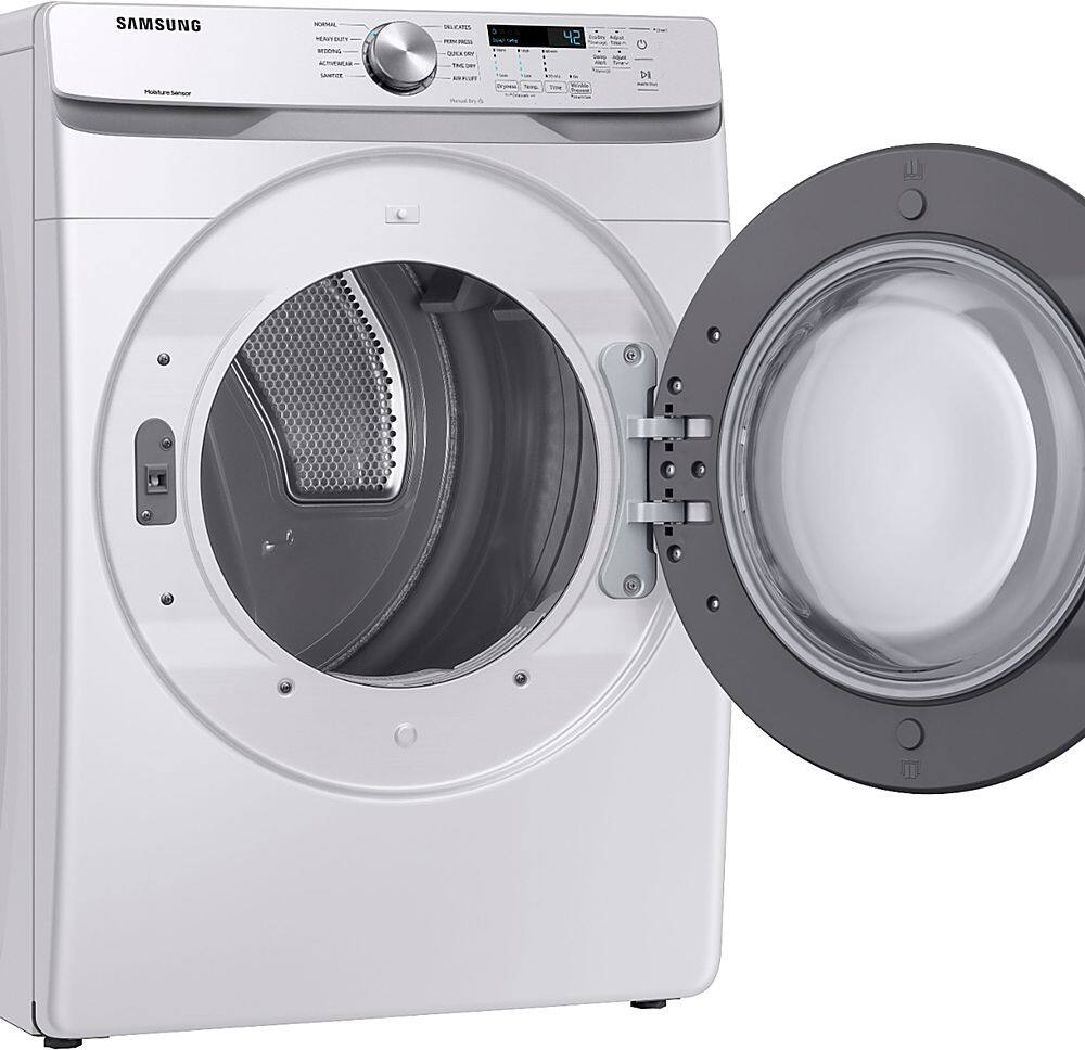 Alt View 2. Samsung - Open Box 7.5 Cu. Ft. Stackable Electric Dryer with Long Vent Drying - White.