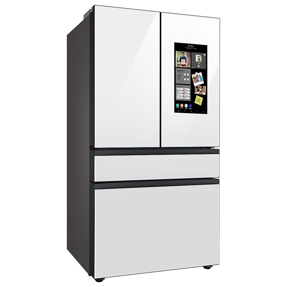Alt View 14. Samsung - Open Box BESPOKE 29 cu. ft. 4-Door French Door Smart Refrigerator with Family Hub - White Glass.