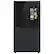Front. Samsung - Open Box BESPOKE 23 cu. ft. 4-Door French Door Counter Depth Smart Refrigerator with Family Hub - Matte Black steel.