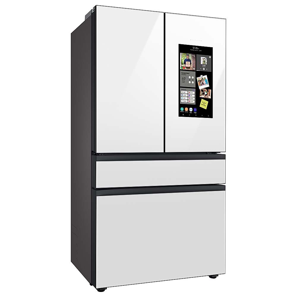 Alt View 14. Samsung - Open Box BESPOKE 23 cu. ft. 4-Door French Door Counter Depth Smart Refrigerator with Family Hub - White Glass.