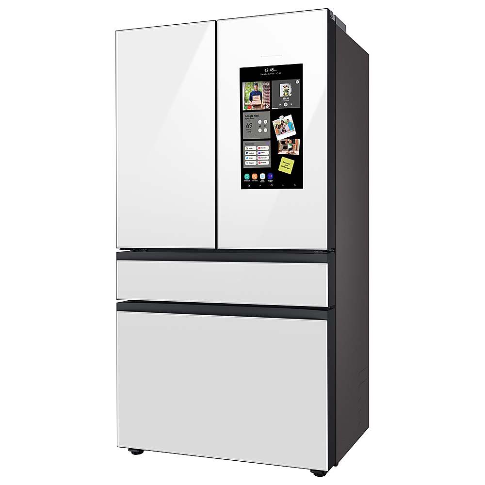 Alt View 15. Samsung - Open Box BESPOKE 23 cu. ft. 4-Door French Door Counter Depth Smart Refrigerator with Family Hub - White Glass.