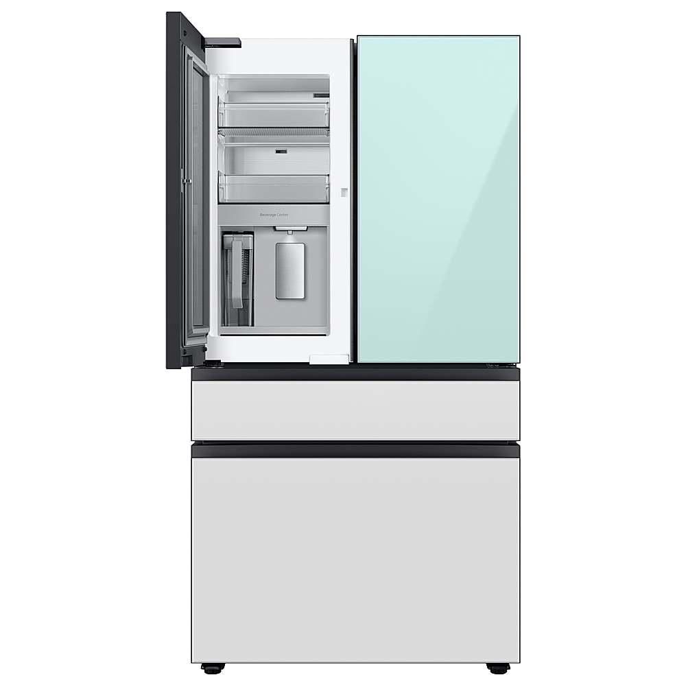 Alt View 14. Samsung - Open Box BESPOKE 23 cu. ft. 4-Door French Door Counter Depth Smart Refrigerator with Beverage Center - Morning Blue Glass.