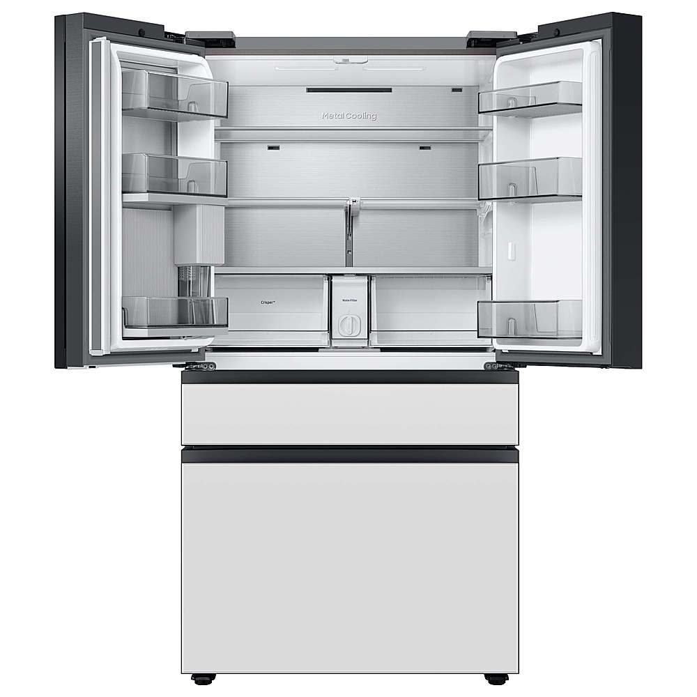Alt View 20. Samsung - Open Box BESPOKE 23 cu. ft. 4-Door French Door Counter Depth Smart Refrigerator with Beverage Center - Custom Panel Ready.