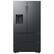 Front. Samsung - Open Box 30 cu. ft. 4-Door French Door Smart Refrigerator with Four Types of Ice - Fingerprint Resistant Matte Black Steel.
