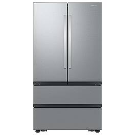 Samsung - Open Box 31 cu. ft. 4-Door French Door Smart Refrigerator with Dual Auto Ice Maker - Stainless Steel