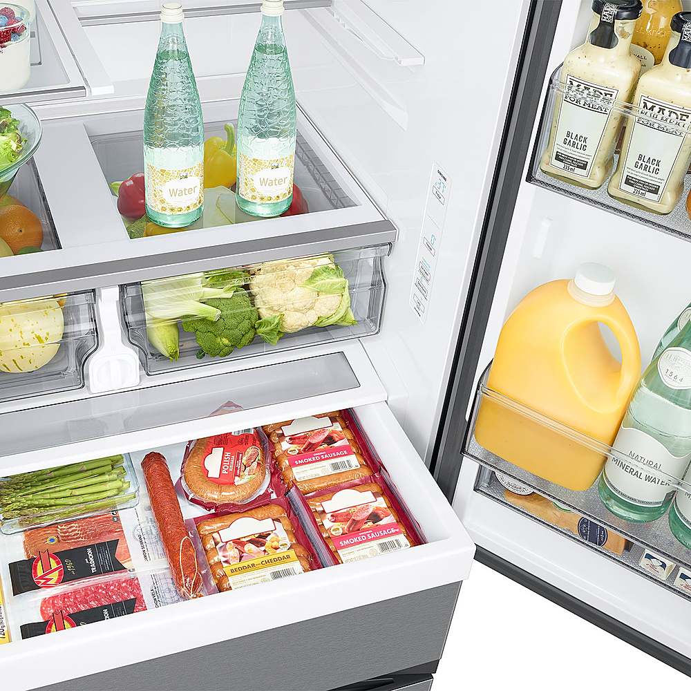 Alt View 16. Samsung - Open Box 31 cu. ft. 4-Door French Door Smart Refrigerator with Dual Auto Ice Maker - Stainless Steel.