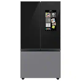 Samsung - Open Box BESPOKE 30 cu. ft. 3-Door French Door Smart Refrigerator with Family Hub - Custom Panel Ready