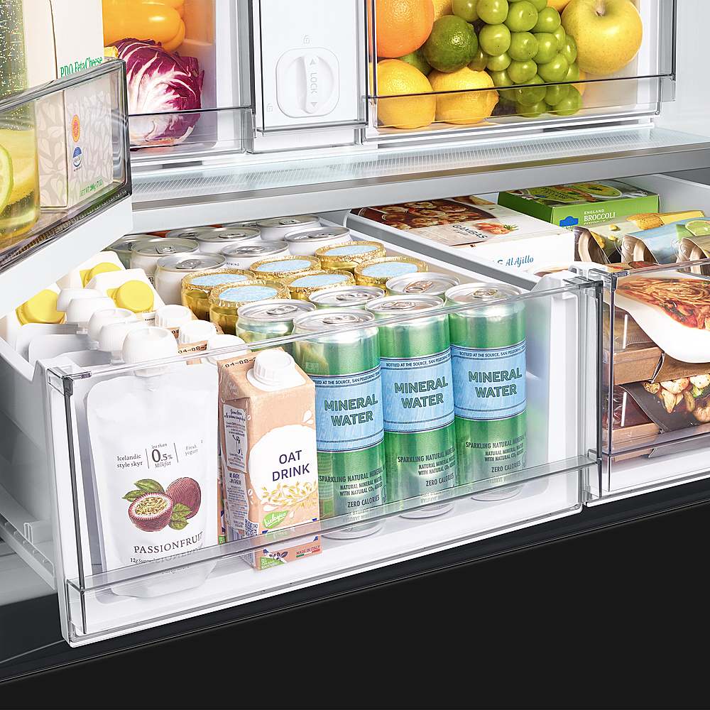 Alt View 19. Samsung - Open Box BESPOKE 30 cu. ft. 3-Door French Door Smart Refrigerator with Family Hub - Custom Panel Ready.