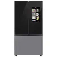 Samsung - Open Box BESPOKE 24 cu. ft. French Door Counter Depth Smart Refrigerator with Family Hub - Custom Panel Ready - Angle_Zoom