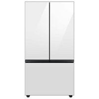 Samsung - Open Box BESPOKE 30 cu. ft. 3-Door French Door Smart Refrigerator with Beverage Center - White Glass - Front_Zoom