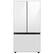 Front. Samsung - Open Box BESPOKE 30 cu. ft. 3-Door French Door Smart Refrigerator with Beverage Center - White Glass.