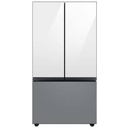 Samsung - Open Box BESPOKE 30 cu. ft. 3-Door French Door Smart Refrigerator with Beverage Center - Custom Panel Ready