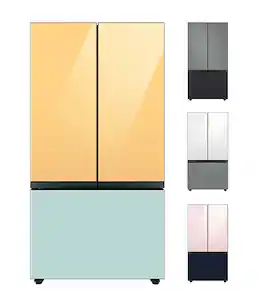 Samsung - Open Box BESPOKE 30 cu. ft. 3-Door French Door Smart Refrigerator with Beverage Center - Custom Panel Ready