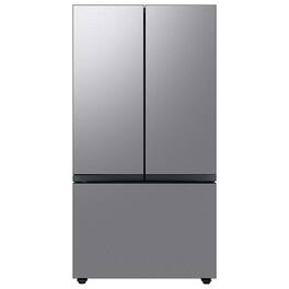 Samsung - Open Box BESPOKE 24 cu. ft. French Door Counter Depth Smart Refrigerator with Beverage Center - Stainless Steel
