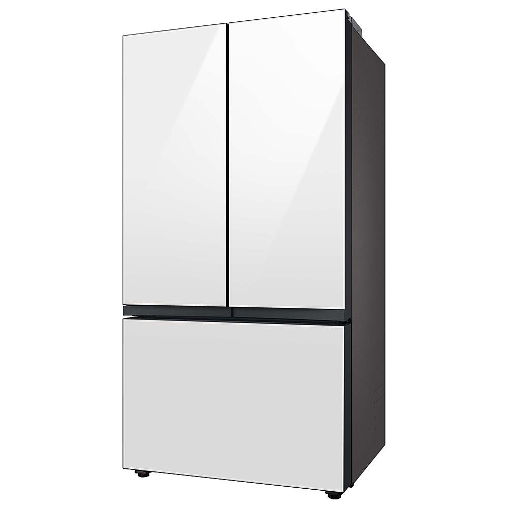 Alt View 12. Samsung - Open Box BESPOKE 24 cu. ft. 3-Door French Door Counter Depth Smart Refrigerator with Beverage Center - White Glass.