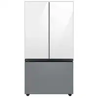 Samsung - Open Box BESPOKE 24 cu. ft. 3-Door French Door Counter Depth Smart Refrigerator with Beverage Center - Custom Panel Ready - Angle_Zoom