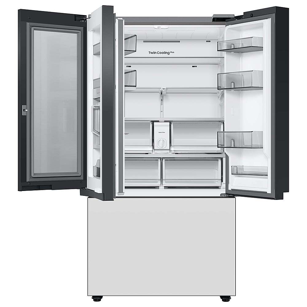 Alt View 13. Samsung - Open Box BESPOKE 24 cu. ft. 3-Door French Door Counter Depth Smart Refrigerator with Beverage Center - Custom Panel Ready.