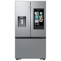Samsung - Open Box 30 cu. ft. 3-Door French Door Smart Refrigerator with Family Hub - Stainless Steel - Front_Zoom