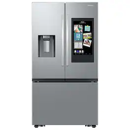 Samsung - Open Box 30 cu. ft. 3-Door French Door Smart Refrigerator with Family Hub - Stainless Steel
