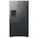 Front. Samsung - Open Box 31 cu. ft. 3-Door French Door Smart Refrigerator with Four Types of Ice - Fingerprint Resistant Matte Black Steel.