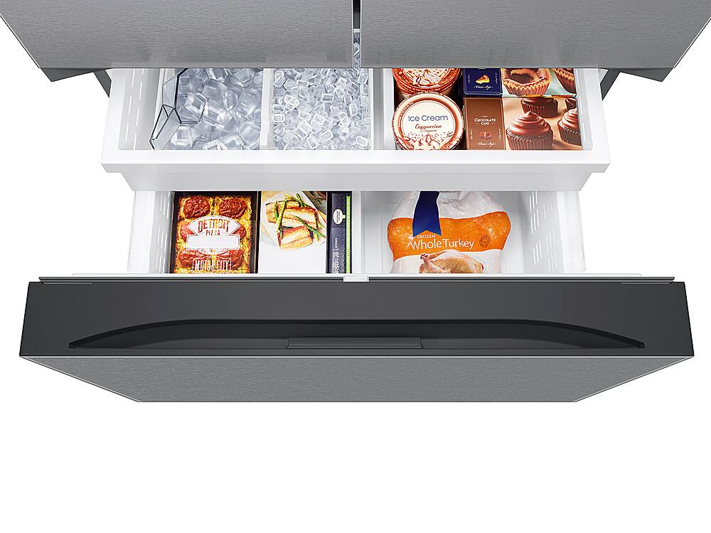 Alt View 18. Samsung - Open Box 26 cu. ft. French Door Counter Depth Smart Refrigerator with Four Types of Ice - Fingerprint Resistant Stainless Steel.
