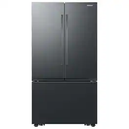 Samsung - Open Box 32 cu. ft. 3-Door French Door Smart Refrigerator with Dual Auto Ice Maker - Matte Black