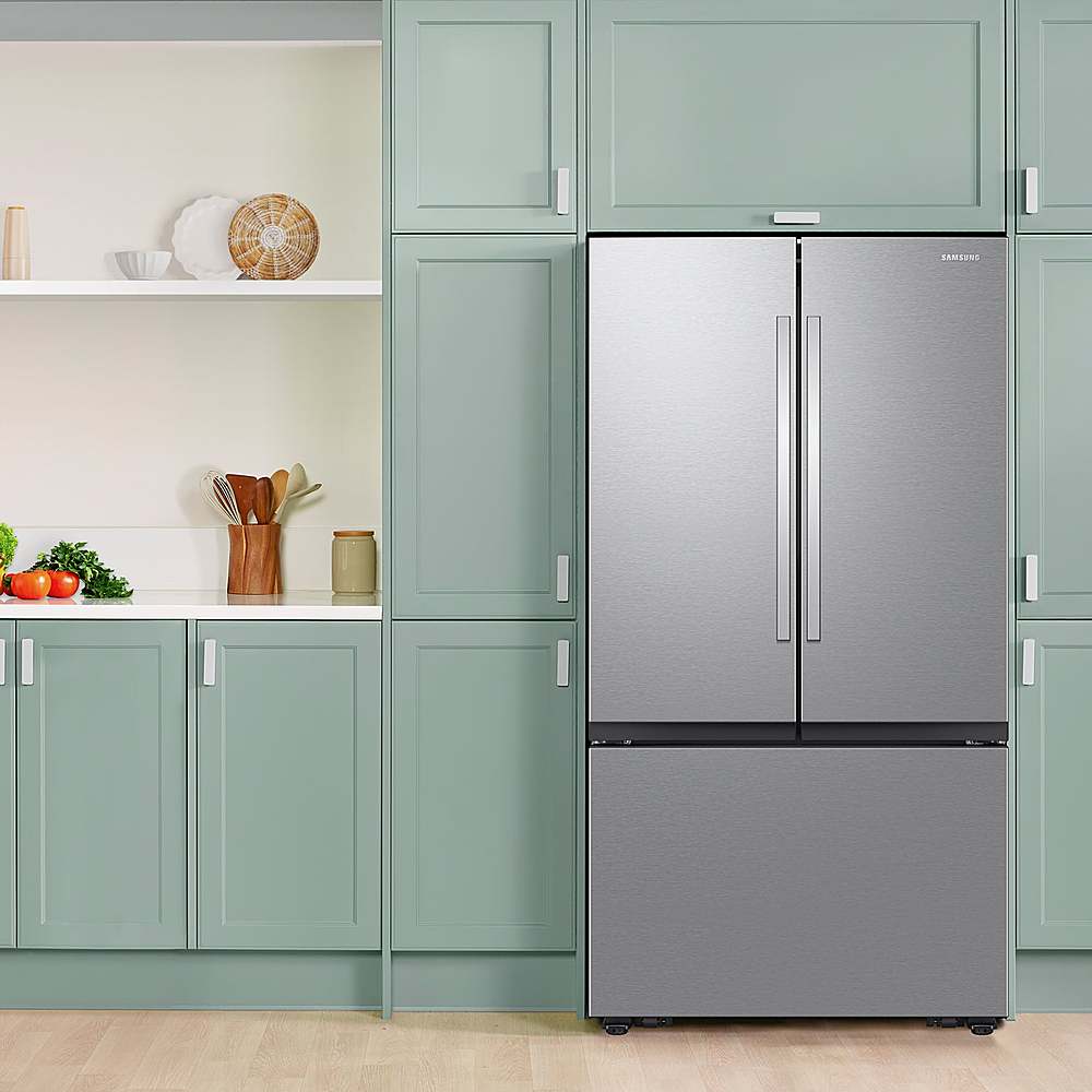Alt View 11. Samsung - Open Box 32 cu. ft. 3-Door French Door Smart Refrigerator with Dual Auto Ice Maker - Fingerprint Resistant Stainless Steel.