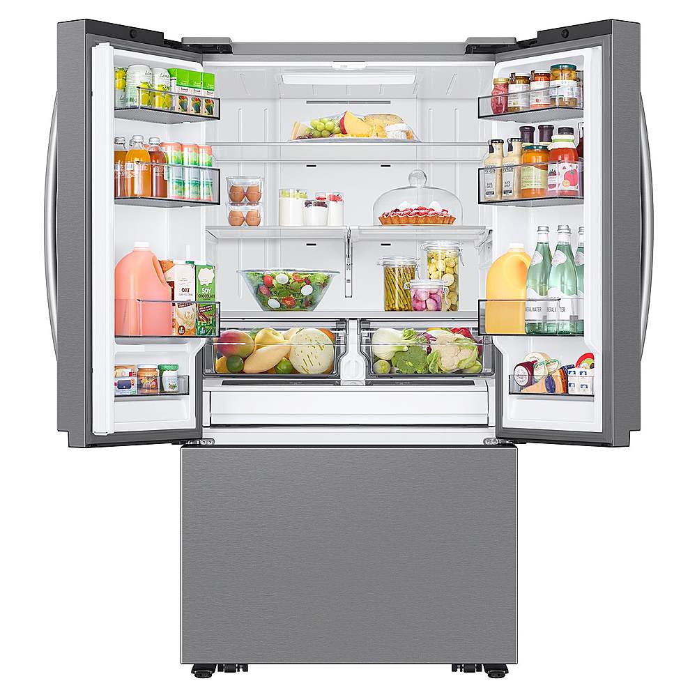 Alt View 14. Samsung - Open Box 32 cu. ft. 3-Door French Door Smart Refrigerator with Dual Auto Ice Maker - Fingerprint Resistant Stainless Steel.