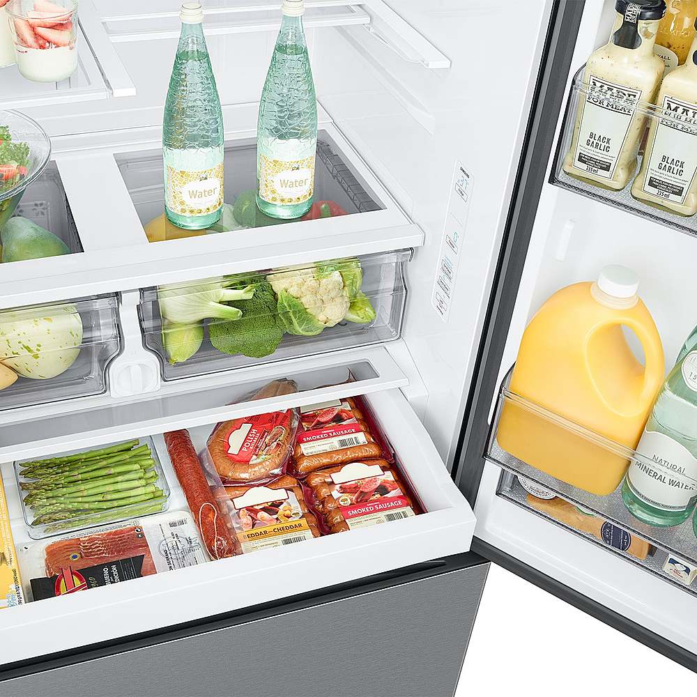 Alt View 15. Samsung - Open Box 27 cu. ft. 3-Door French Door Counter Depth Smart Refrigerator with Dual Auto Ice Maker - Fingerprint Resistant Stainless Look.