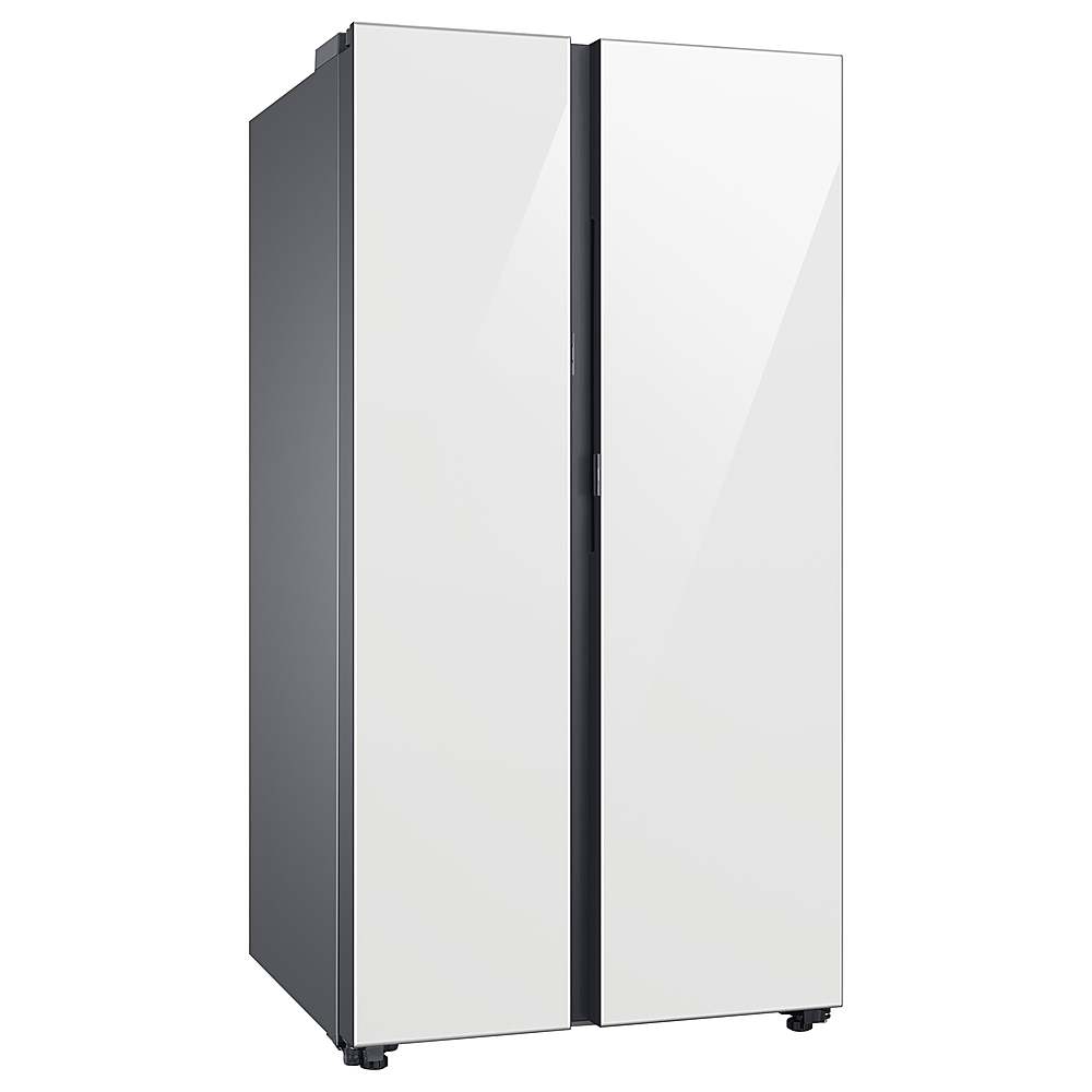 Alt View 12. Samsung - Open Box BESPOKE Side-by-Side Smart Refrigerator with Beverage Center - White Glass.
