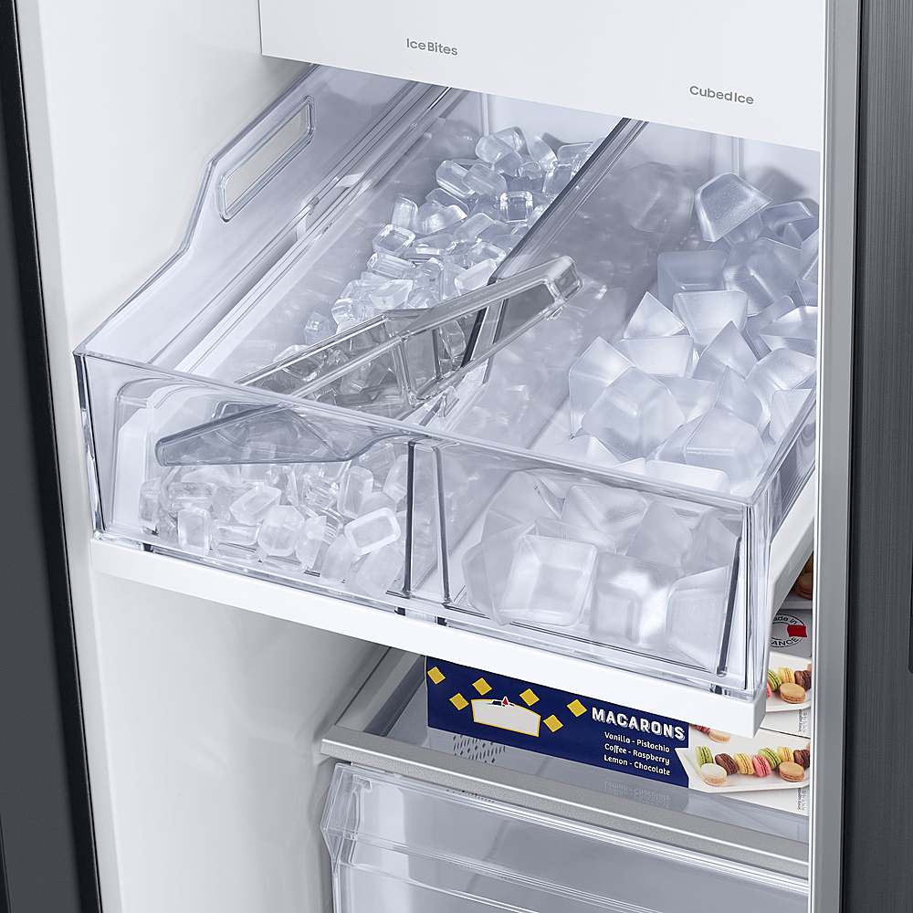 Alt View 16. Samsung - Open Box BESPOKE Side-by-Side Smart Refrigerator with Beverage Center - White Glass.