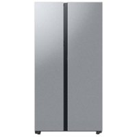 Samsung - Open Box BESPOKE Side-by-Side Counter Depth Smart Refrigerator with Beverage Center - Stainless Steel - Front_Zoom