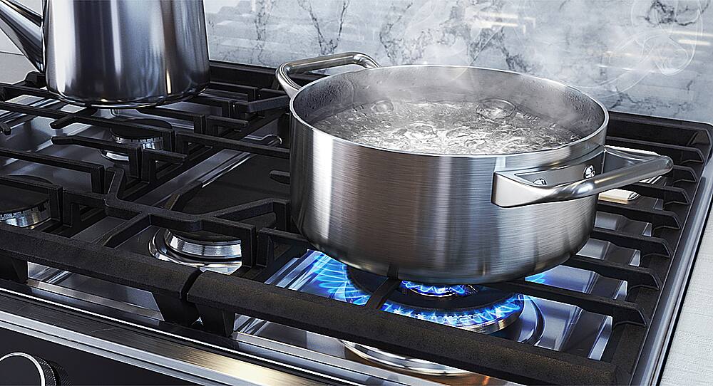 Alt View 31. Samsung - Open Box Flex Duo 6.3 cu. ft. Front Control Slide-in Dual Fuel Range with Smart Dial, Air Fry & WiFi - Stainless Steel.