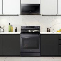 Samsung - Open Box 6.3 cu. ft. Freestanding Electric Convection+ Range with WiFi, No-Preheat Air Fry and Griddle - Black Stainless Steel - Alt_View_Zoom_11