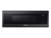 Samsung - Open Box 1.1 cu. ft. Smart SLIM Over-the-Range Microwave with 550 CFM Hood Ventilation, Wi-Fi & Voice Control - Black Stainless Steel - Front_Zoom