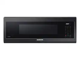 Samsung - Open Box 1.1 cu. ft. Smart SLIM Over-the-Range Microwave with 550 CFM Hood Ventilation, Wi-Fi & Voice Control - Black Stainless Steel