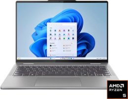Lenovo - Yoga 7 2-in-1 14" 2K Touchscreen Laptop - AMD Ryzen 5 8640HS with 8GB Memory - 512GB SSD - Artic Grey - Front_Zoom