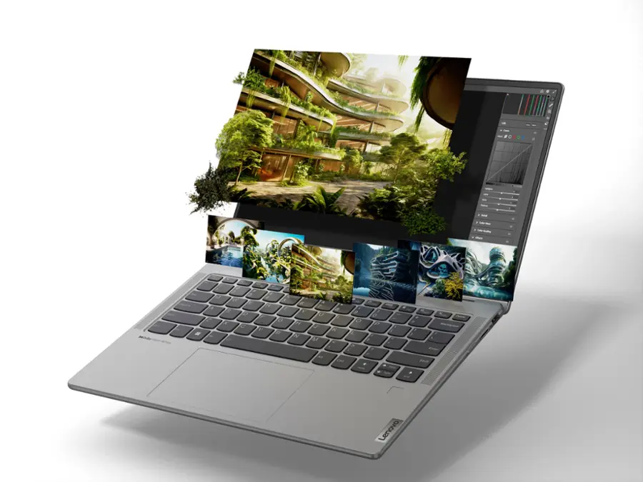 Alt View 4. Lenovo - Yoga 7 2-in-1 14" 2K Touchscreen Laptop - AMD Ryzen 5 8640HS with 8GB Memory - 512GB SSD - Artic Grey.