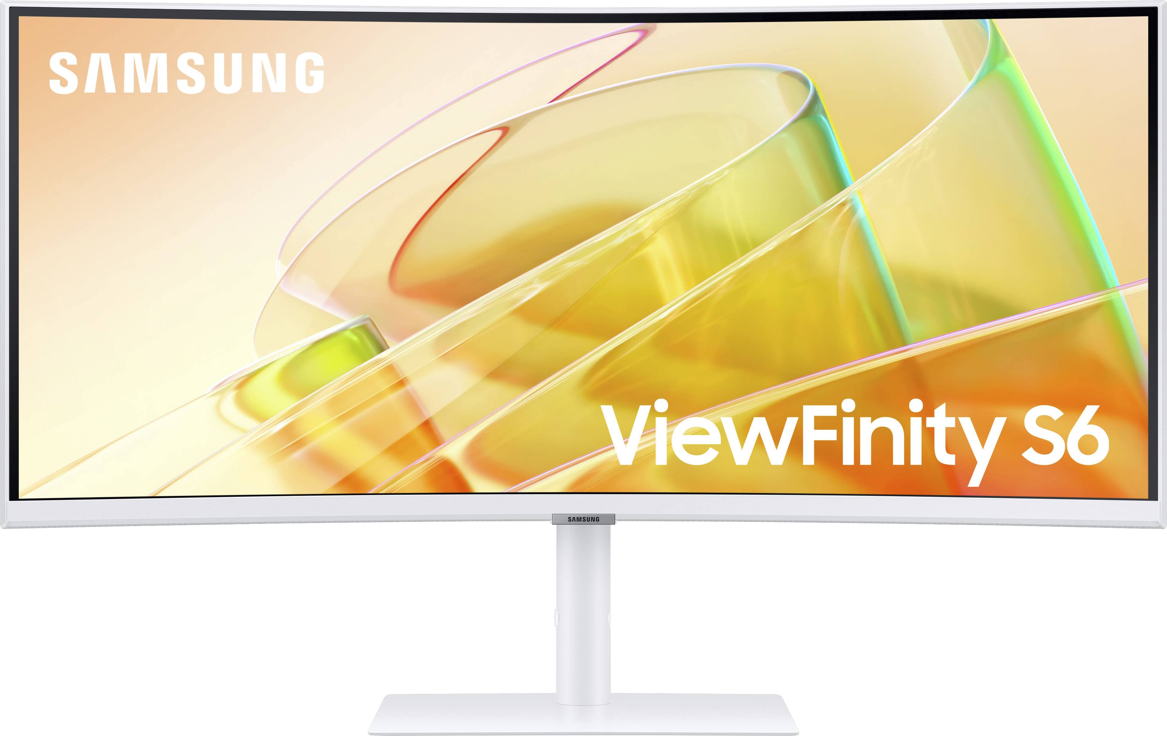 Front. Samsung - 34" ViewFinity S65TC Ultra-WQHD 100Hz AMD FreeSync HDR10 Curved Monitor with Thunderbolt 4 and Built-in Speakers - WARM WHITE.