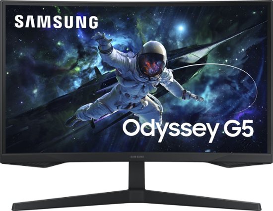 Front Zoom. Samsung - 27" Odyssey 1000R Curved QHD 165Hz 1ms AMD FreeSync Gaming Monitor (DP, HDMI) - Black.