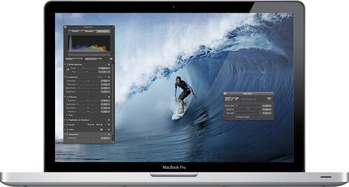 Alt View 1. Apple - Geek Squad Certified Refurbished MacBook Pro® - 15.4" Display - 8GB Memory - 750GB Hard Drive - Silver.