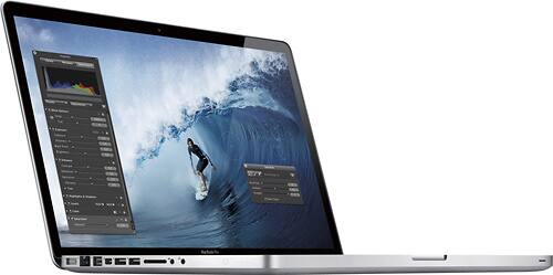 Alt View 3. Apple - Geek Squad Certified Refurbished MacBook Pro® - 15.4" Display - 8GB Memory - 750GB Hard Drive - Silver.
