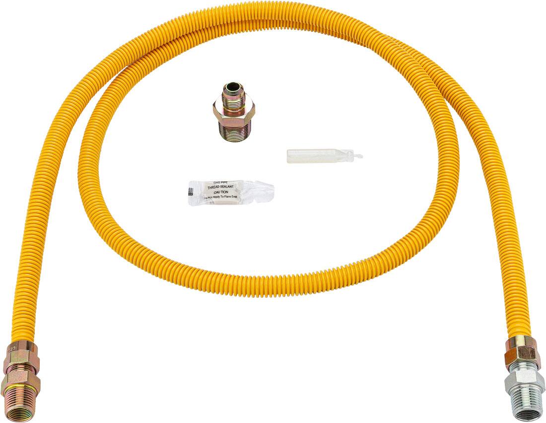 Angle. Smart Choice - 6' x 1/2" OD Coated Gas Connector Kit.