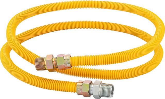 Front. Smart Choice - 6' x 1/2" OD Coated Gas Connector Kit.