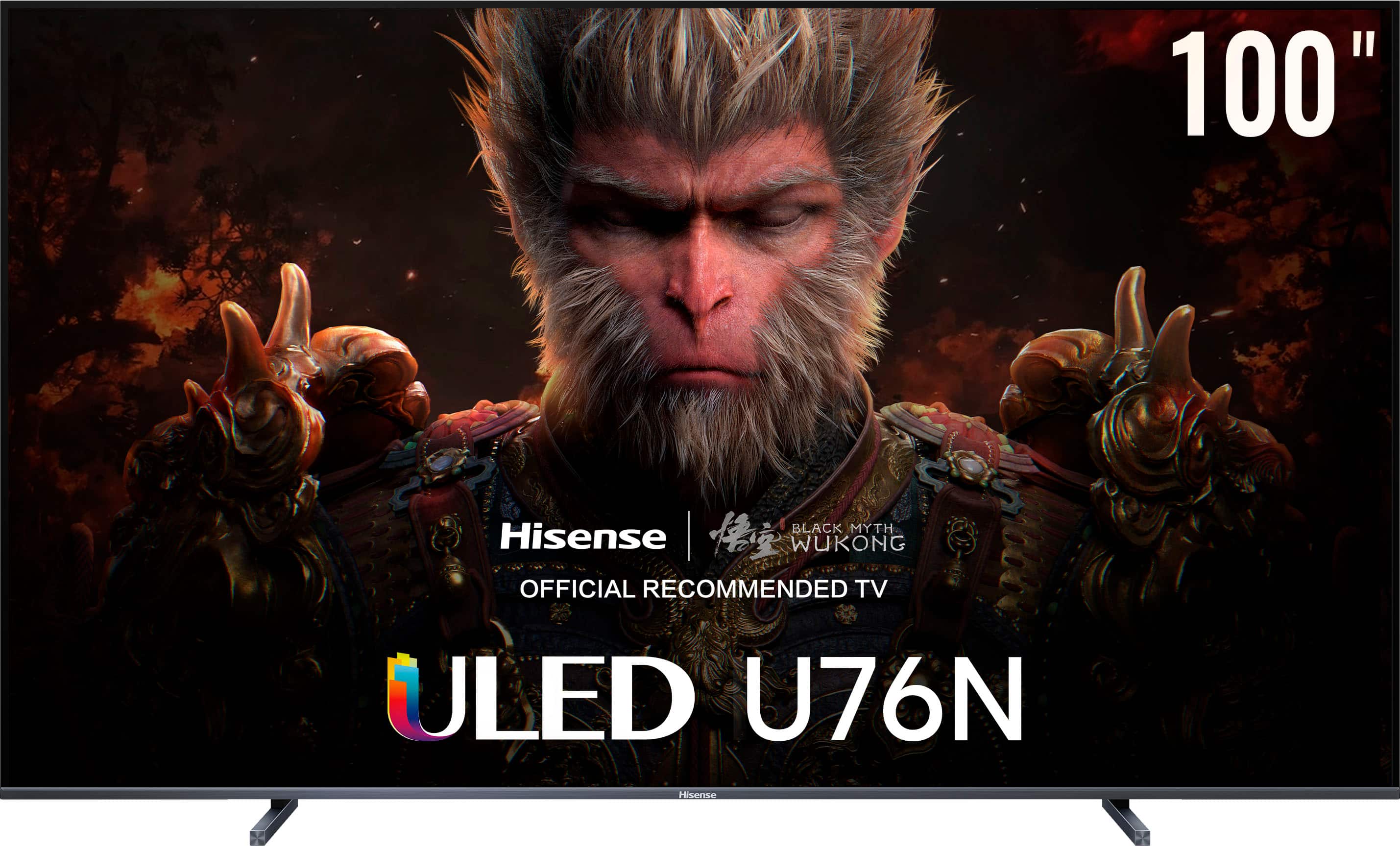 Alt View 1. Hisense - 100" Class U76 Series 4K QLED UHD Smart Google TV - Black.