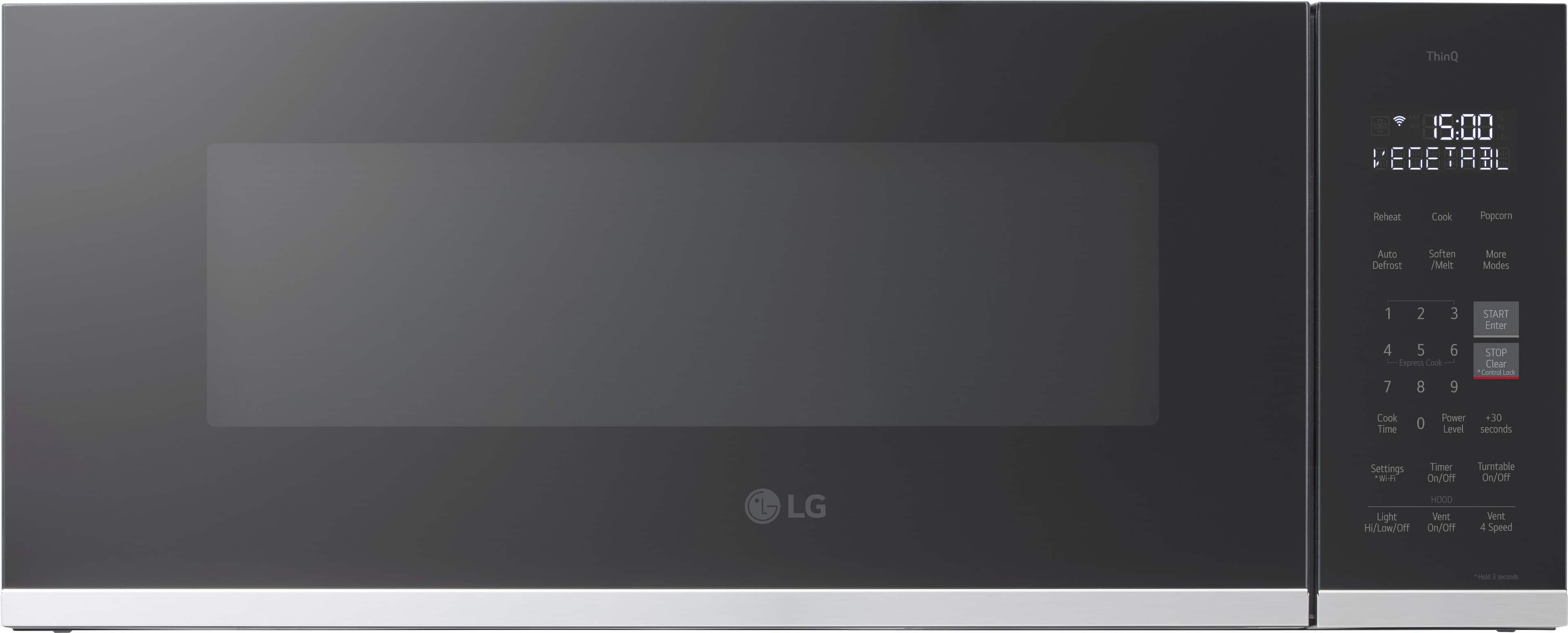 Front. LG - 1.3 Cu. Ft. Low-Profile Over-The-Range Microwave with EasyClean - Black.